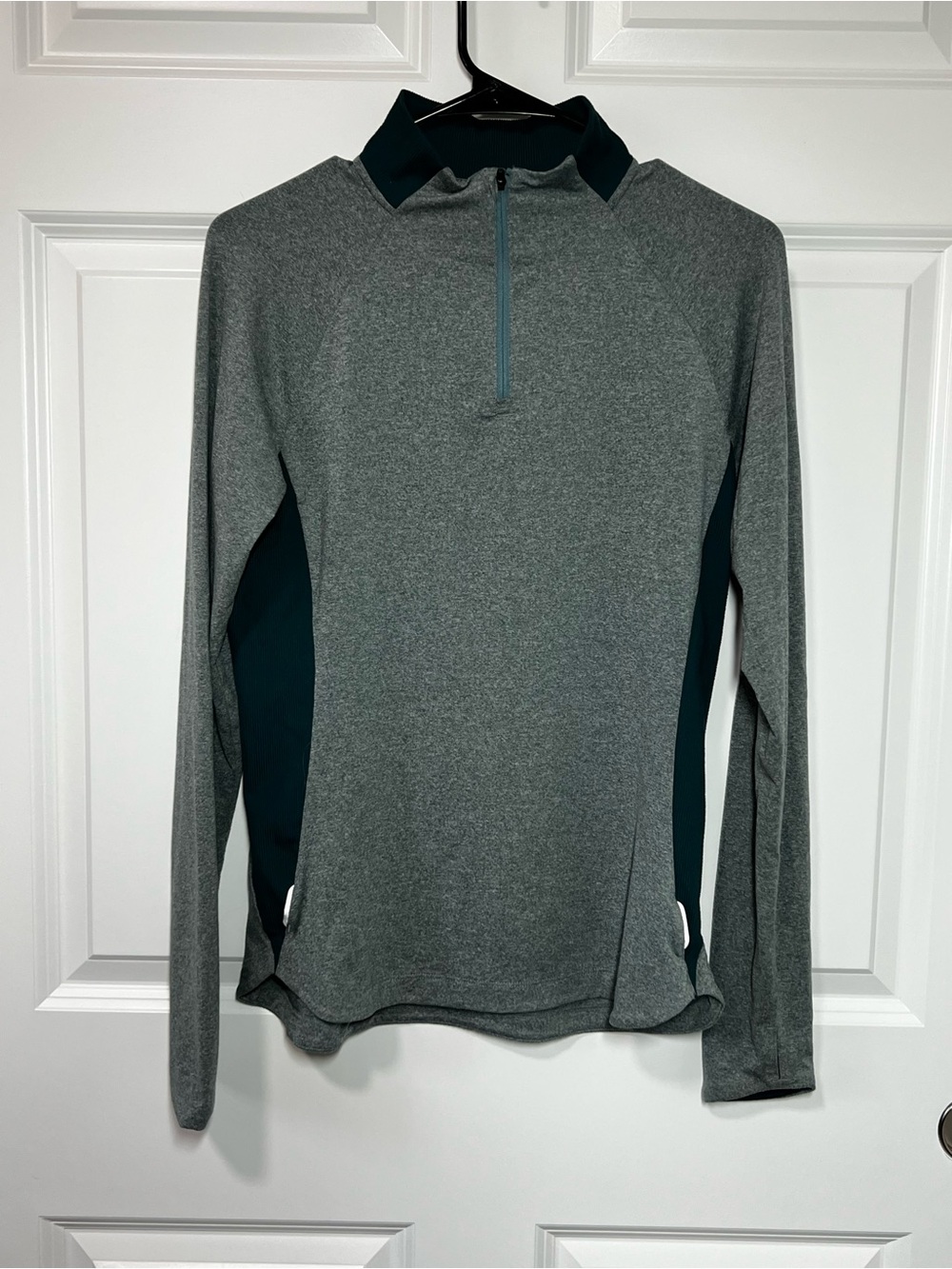 REI Quarter Zip Stretch Long Sleeves Thumb Holes Activewear Teal Womens Medium